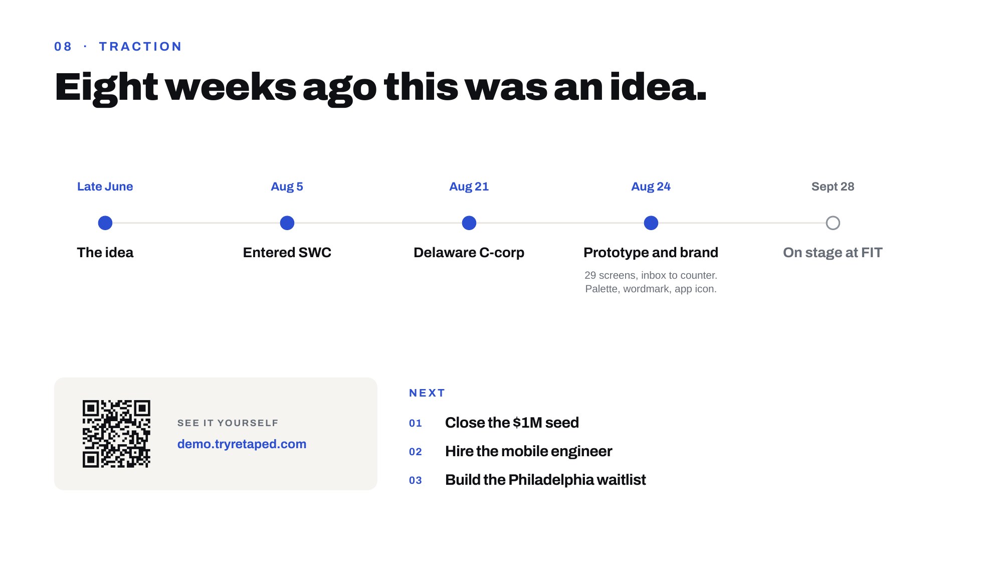 Slide 9 — current traction